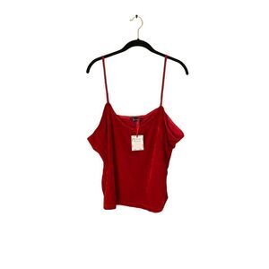 Pajamagram NWT women’s plus size 1X red velvet like tank top￼